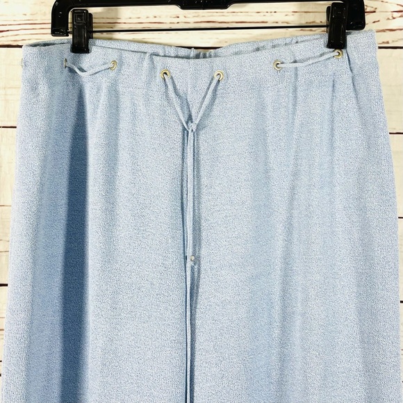 St. John Sports 2PC Knit Pants Suit Top & Pant Blue Striped Wool Blend Size L. - Picture 7 of 11